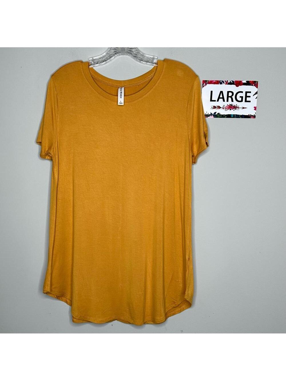 Zenana Premium L basic Tee shirt mustard yellow Large